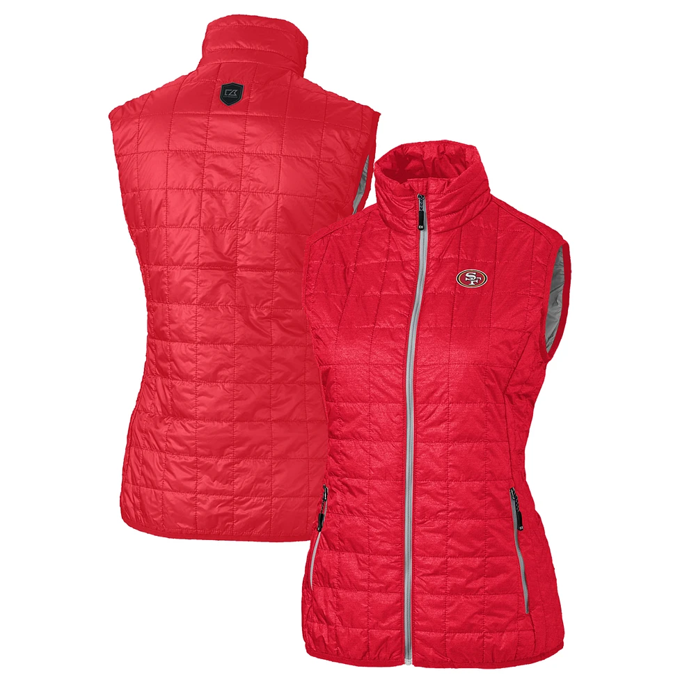 Women's Cutter & Buck Scarlet San Francisco 49ers Rainier PrimaLoft Eco Insulated Full-Zip Puffer Vest