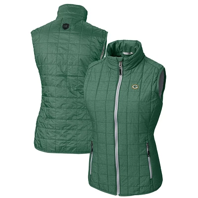Women's Cutter & Buck Green Bay Packers Rainier PrimaLoft Eco Insulated Full-Zip Puffer Vest