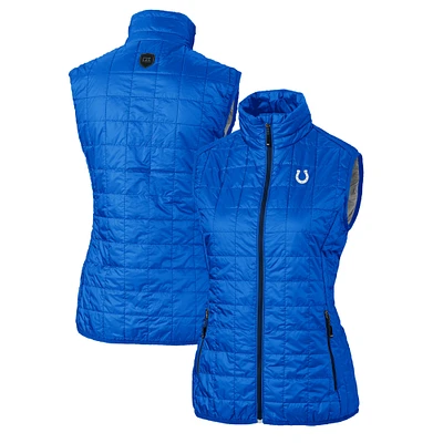 Women's Cutter & Buck Royal Indianapolis Colts Rainier PrimaLoft Eco Insulated Full-Zip Puffer Vest
