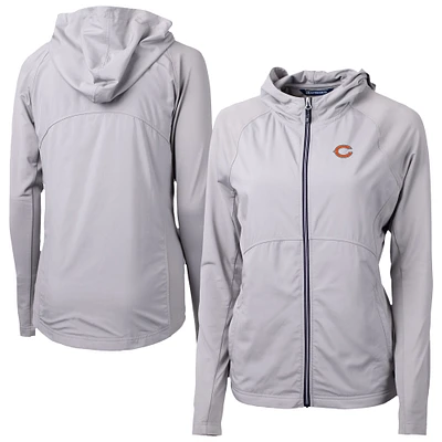 Women's Cutter & Buck Gray Chicago Bears Adapt Eco Knit Hybrid Recycled Full-Zip Jacket