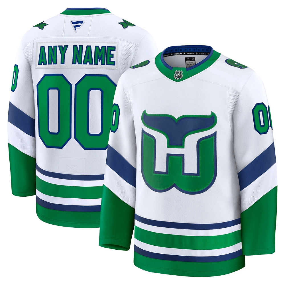 Men's Fanatics White Carolina Hurricanes Throwback Premium Custom Jersey