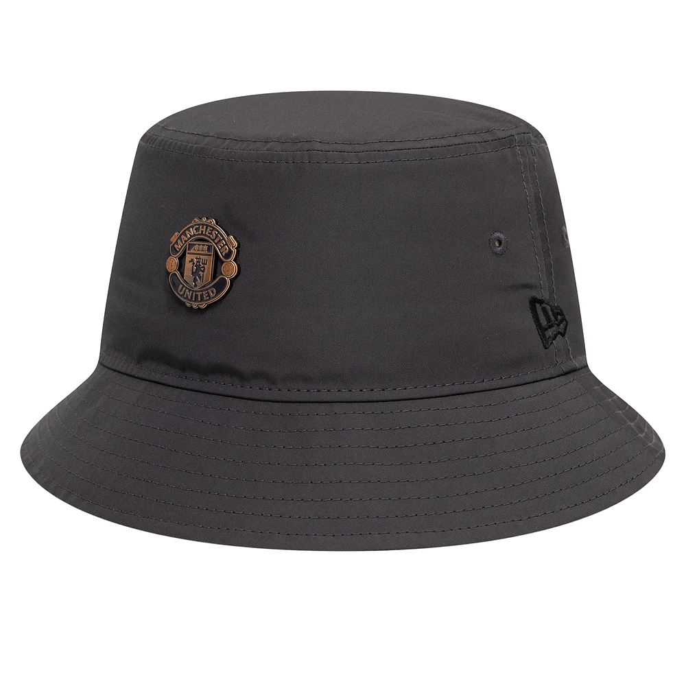Men's New Era Gray Manchester United Bronze Bucket Hat