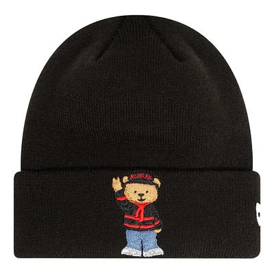 Youth New Era Black AC Milan Bear Cuffed Knit Hat