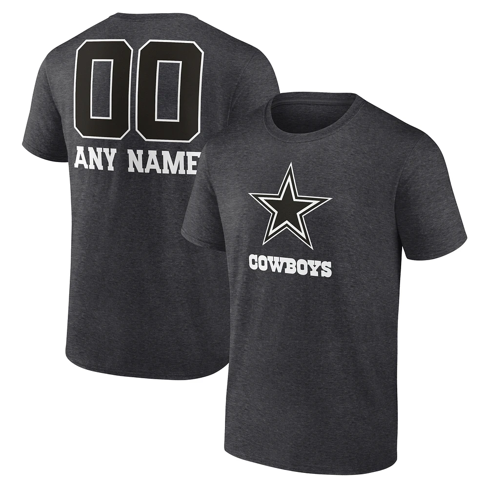 Men's Charcoal Dallas Cowboys Personalized Name & Number Monochrome T-Shirt