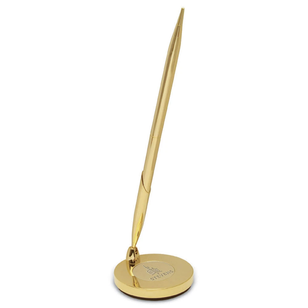 Stevens Institute of Technology Ducks Gold Desk Set