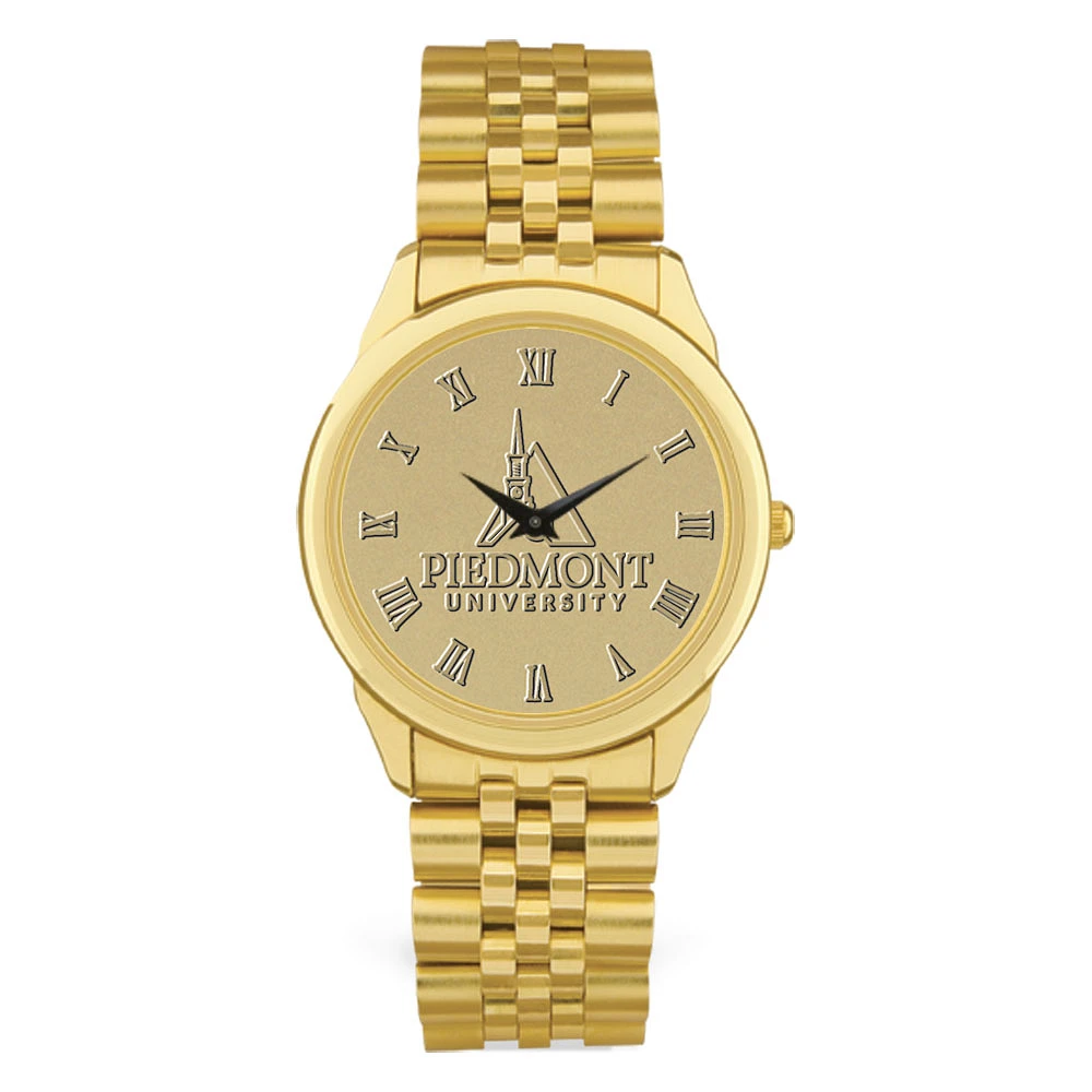Men's Piedmont Lions Gold Medallion Rolled Link Bracelet Wristwatch
