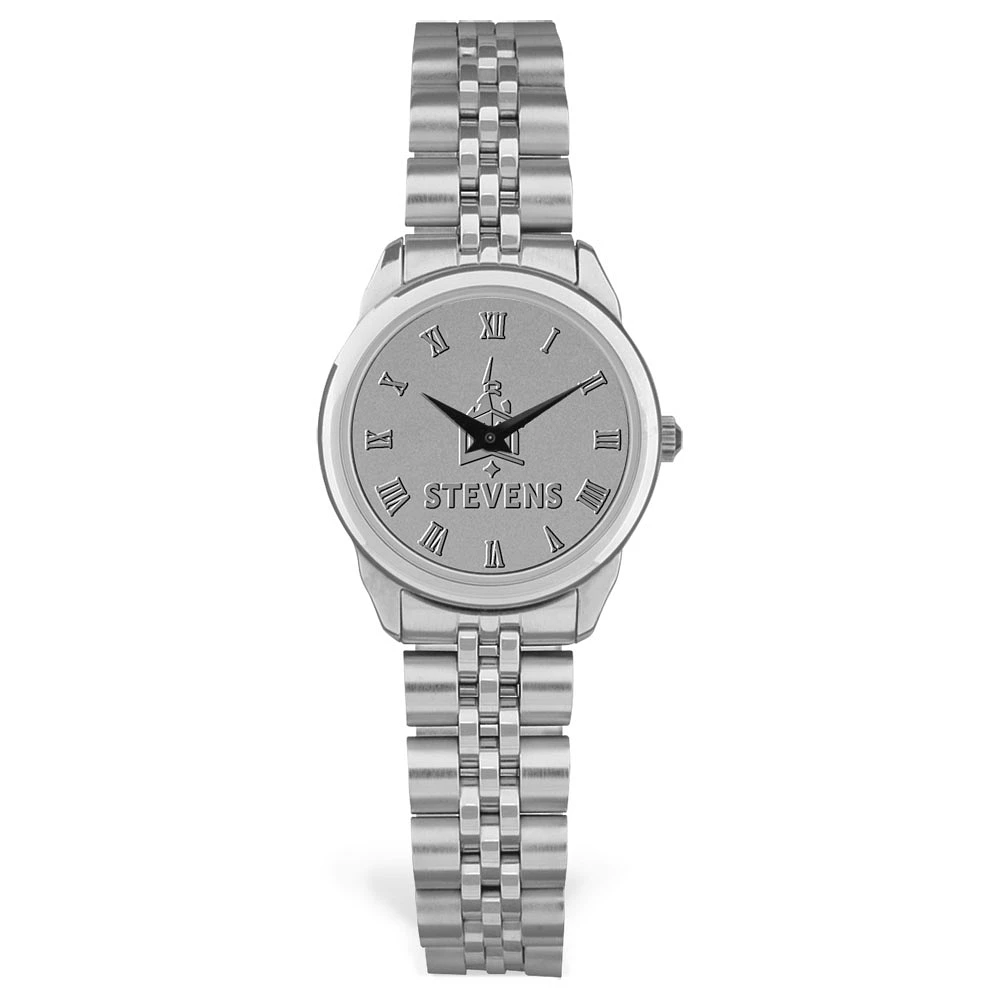 Women's Stevens Institute of Technology Ducks Silver Medallion Rolled Link Bracelet Wristwatch