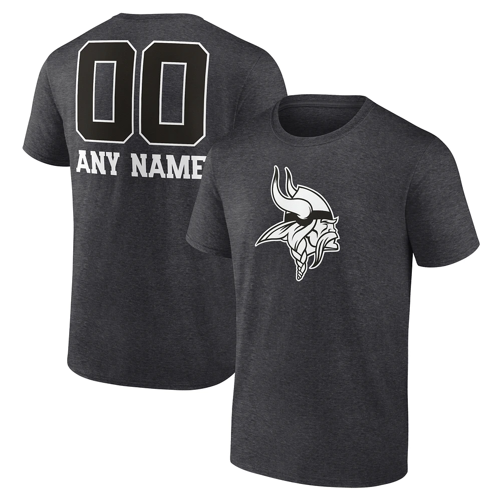 Men's Charcoal Minnesota Vikings Personalized Name & Number Monochrome T-Shirt