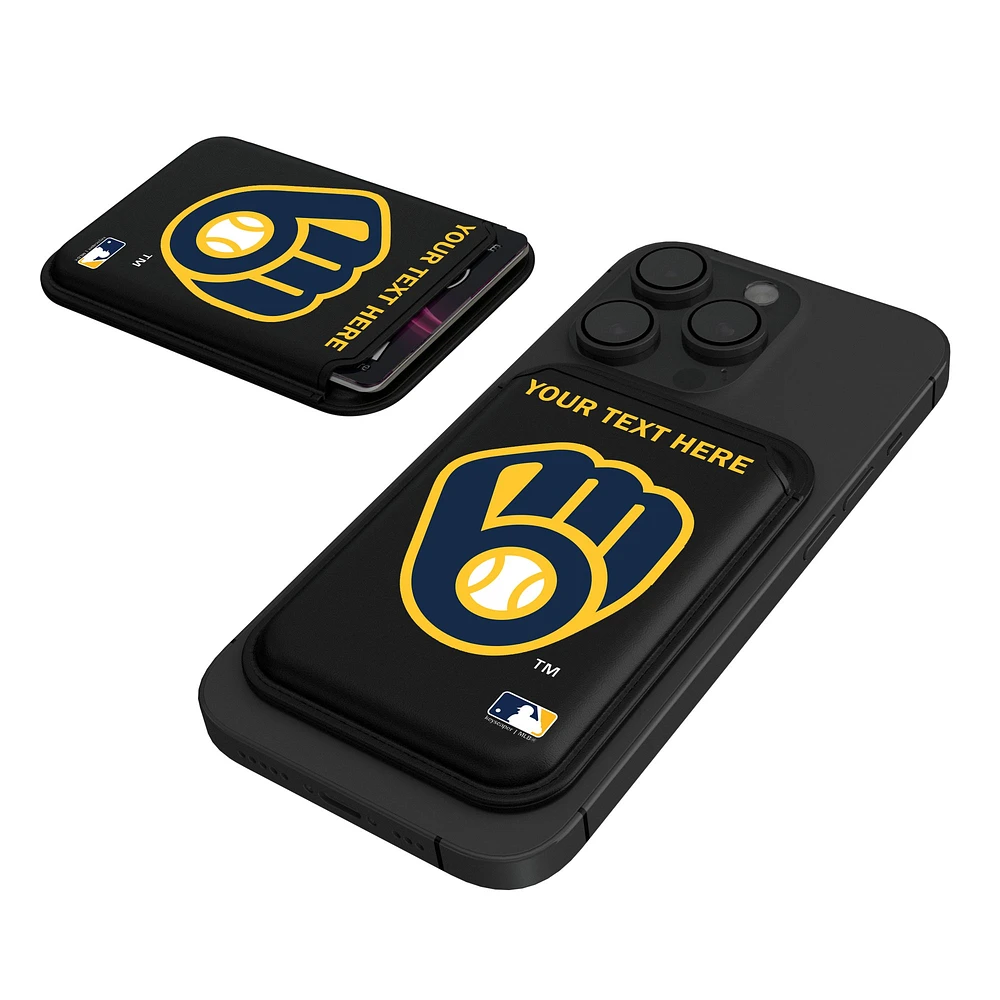 Keyscaper Milwaukee Brewers Personalized Insignia Magnetic Credit Card Wallet