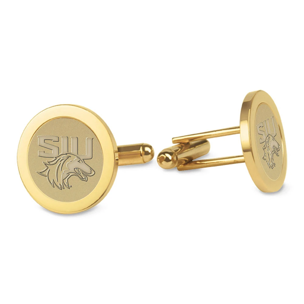 Gold Southern Illinois Salukis Cufflinks