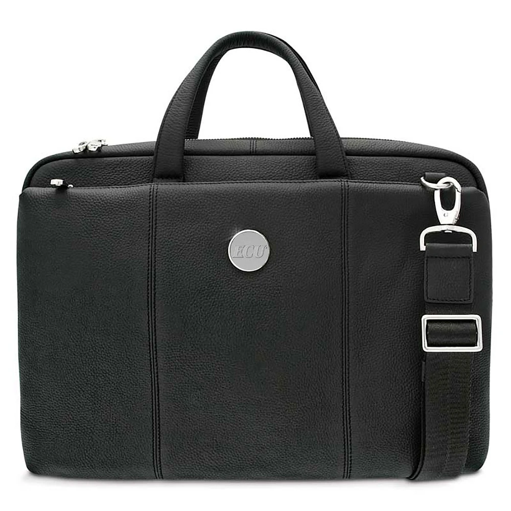 Silver ECU Pirates Leather Briefcase
