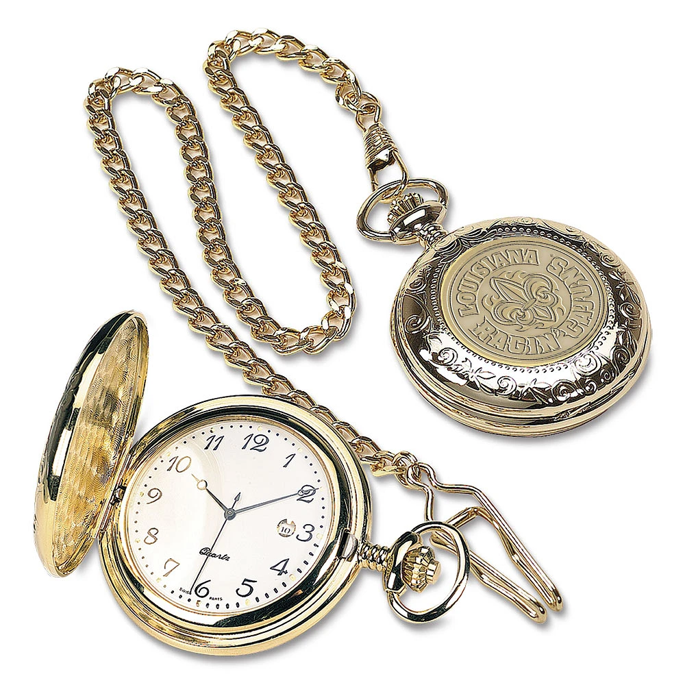 Gold Louisiana Ragin' Cajuns Pocket Watch