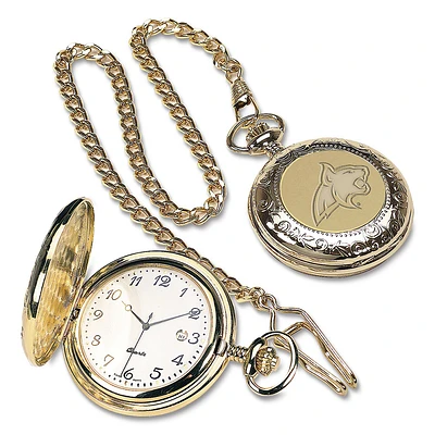 Gold Montana State Bobcats Pocket Watch