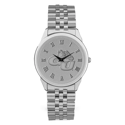 Men's Silver Gonzaga Bulldogs Medallion Rolled Link Bracelet Wristwatch