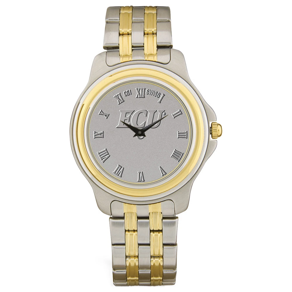 ECU Pirates Silver Two-Tone Wristwatch
