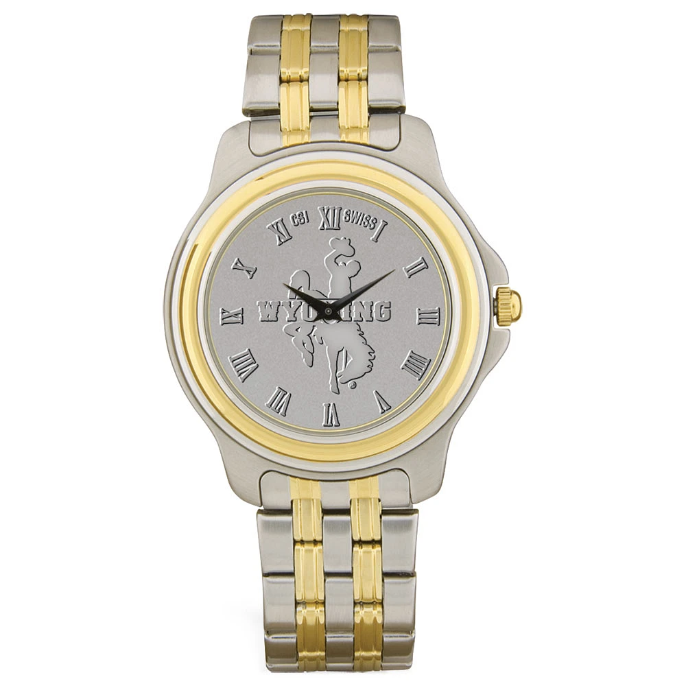 Wyoming Cowboys Silver Two-Tone Wristwatch