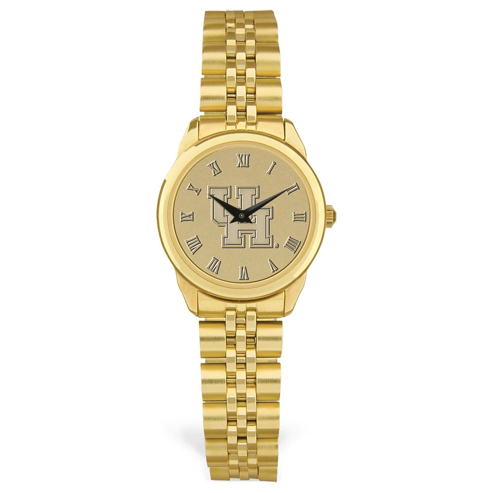 Women's Jardine Houston Cougars Gold Medallion Rolled Link Bracelet Wristwatch