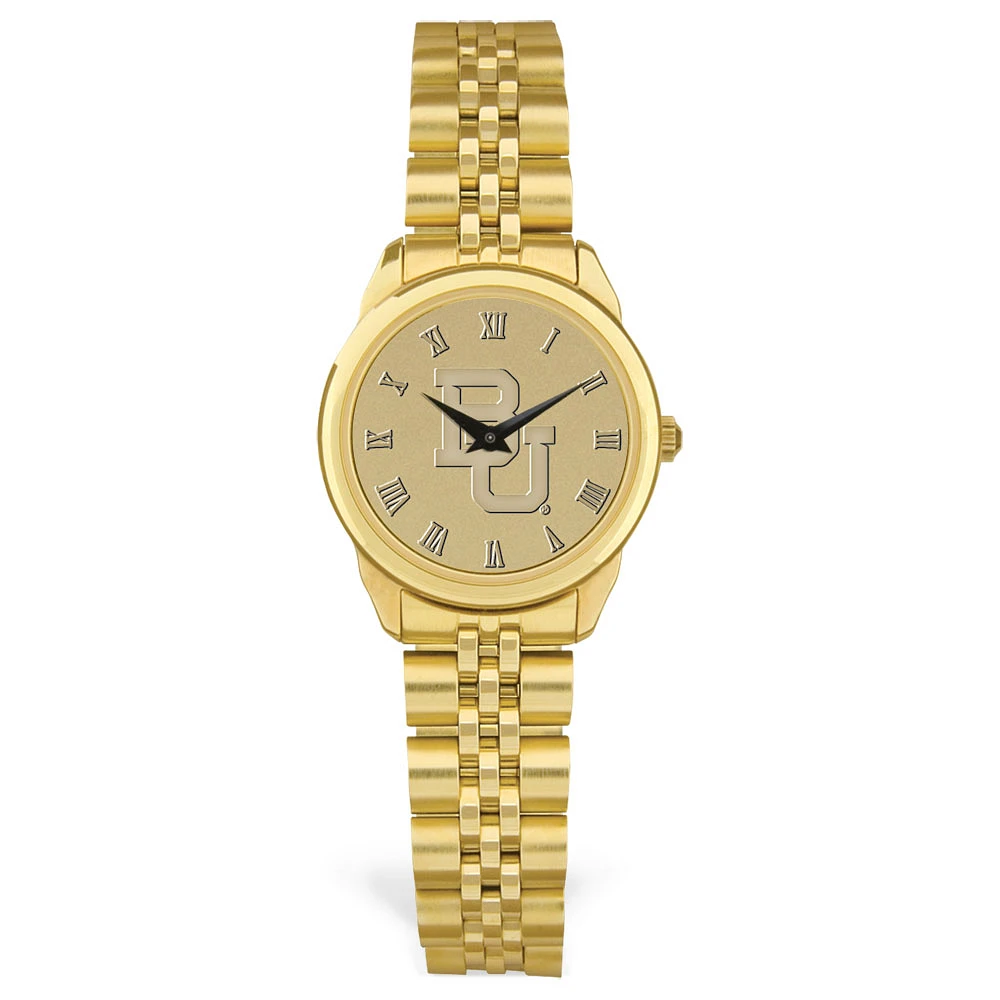 Women's Jardine Baylor Bears Gold Medallion Rolled Link Bracelet Wristwatch