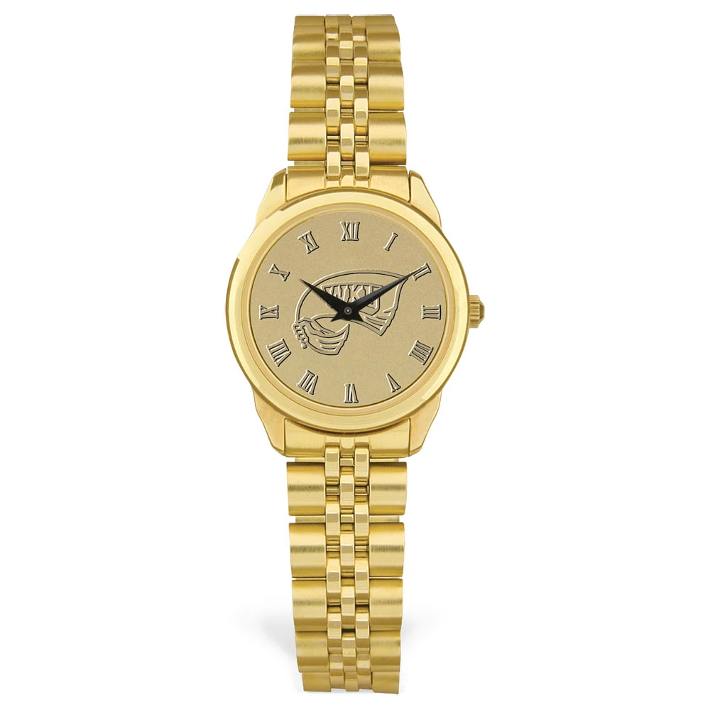 Women's Jardine Western Kentucky Hilltoppers Gold Medallion Rolled Link Bracelet Wristwatch