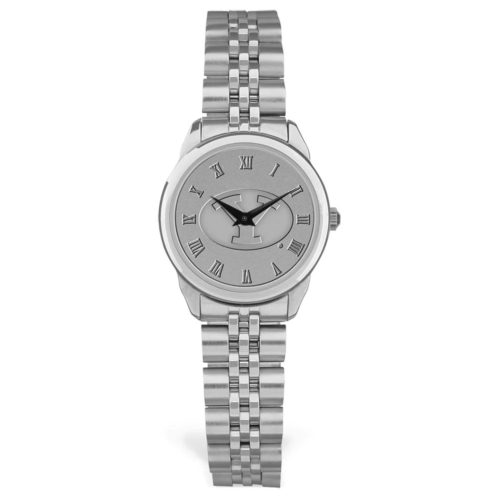Women's BYU Cougars Silver Medallion Rolled Link Bracelet Wristwatch