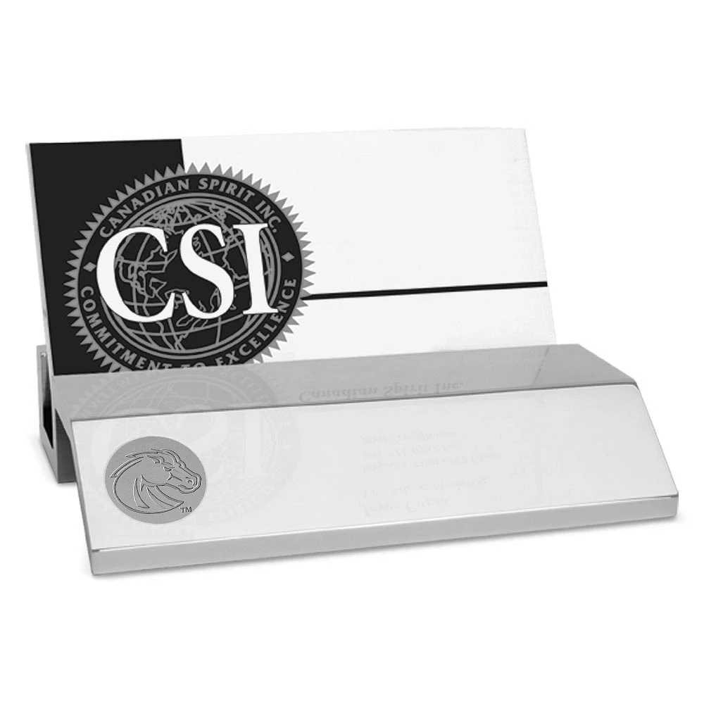 Silver Boise State Broncos Business Card Holder
