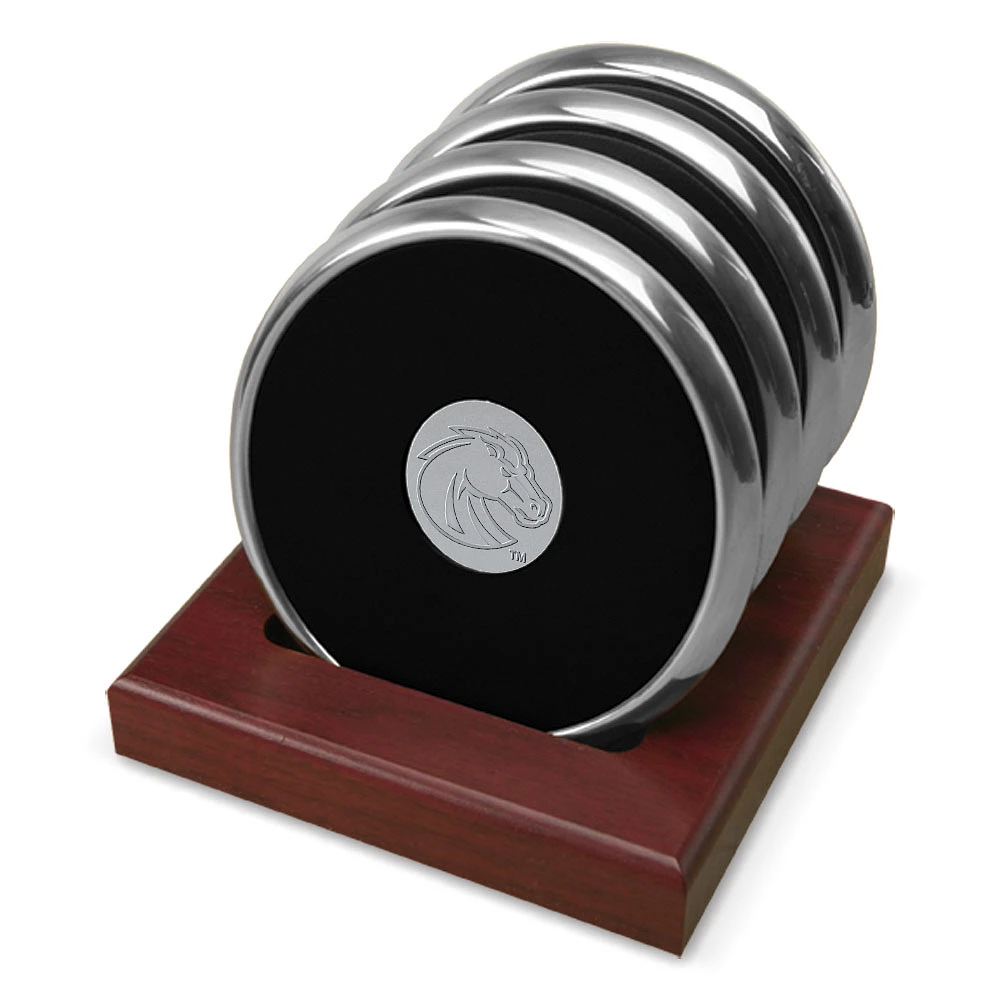 Silver Boise State Broncos Four-Piece Coaster Set