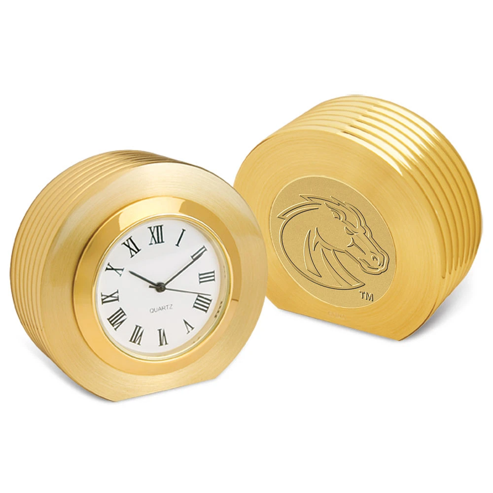Gold Boise State Broncos Presidential Desk Clock