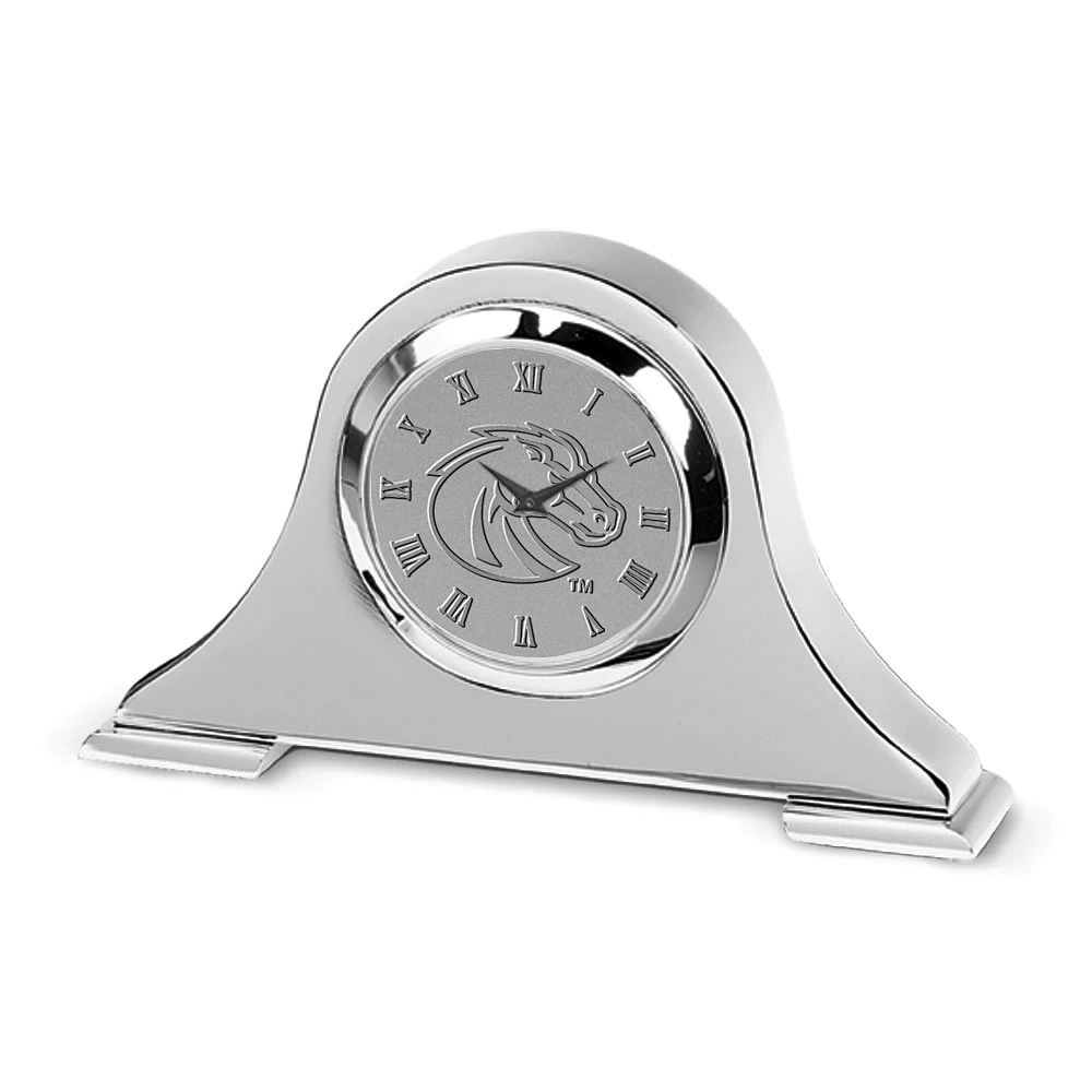 Silver Boise State Broncos Napoleon Desk Clock