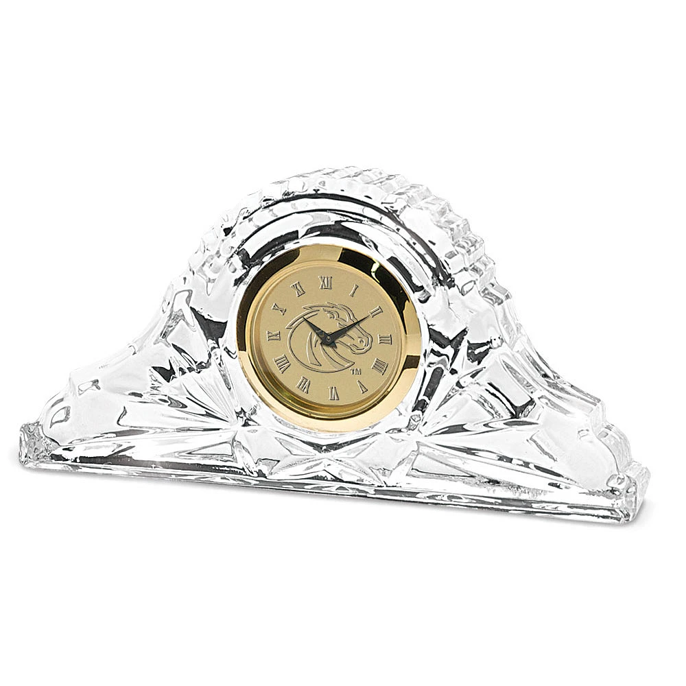 Gold Boise State Broncos Crystal Clock