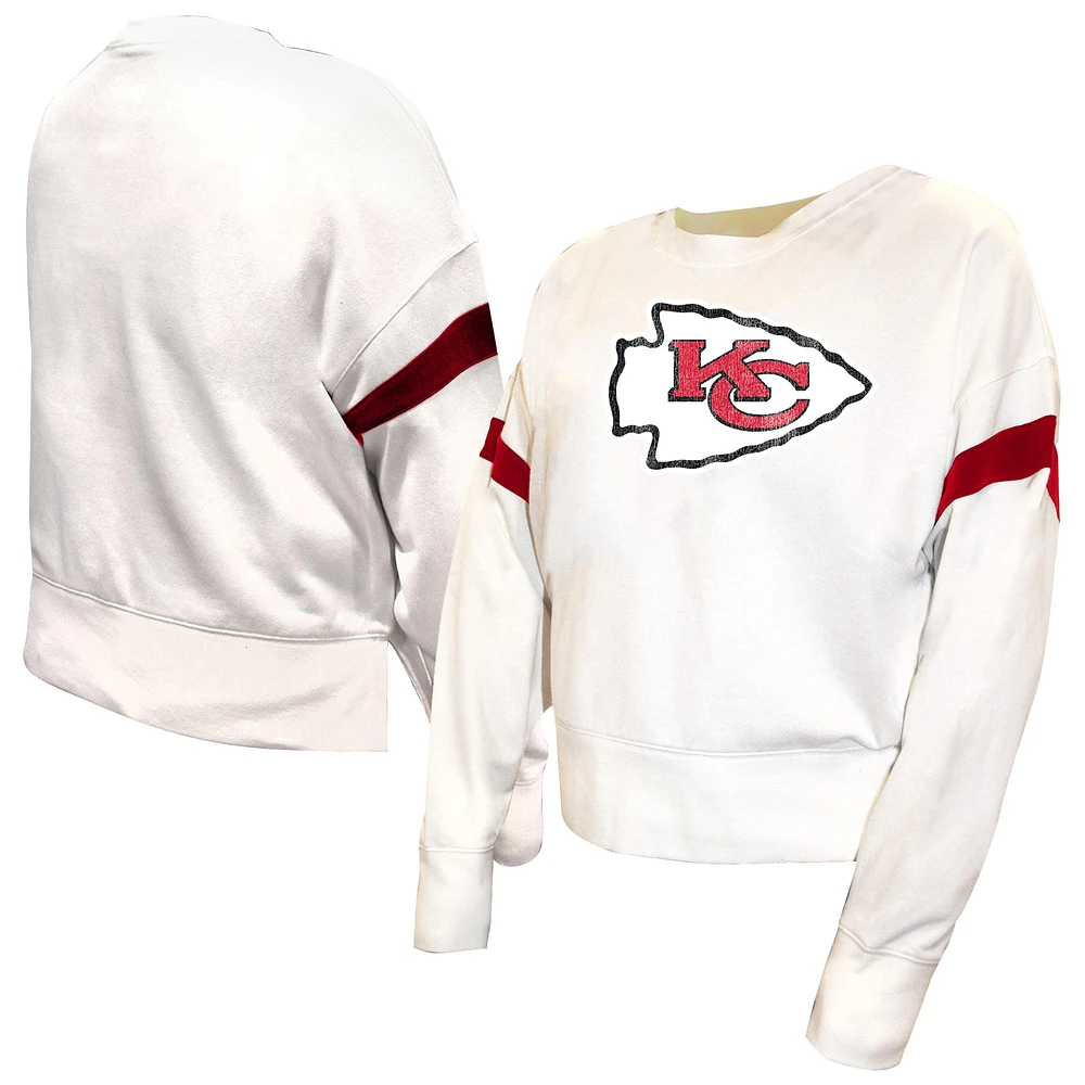 Women's Fanatics White Kansas City Chiefs Plus Fleece Pullover Sweatshirt