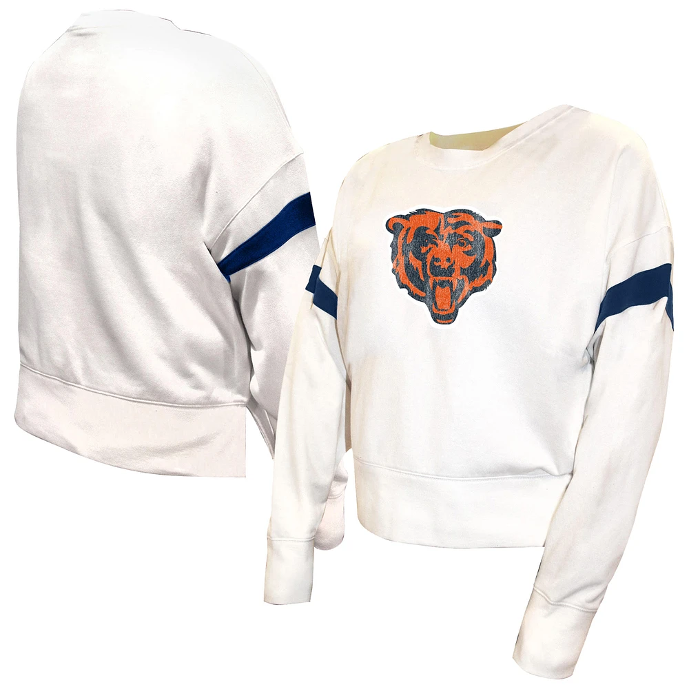 Women's Fanatics White Chicago Bears Plus Fleece Pullover Sweatshirt