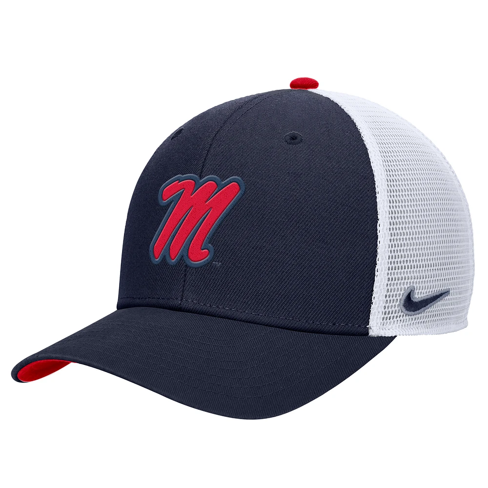 Men's Nike Navy Ole Miss Rebels Rise Adjustable Trucker Hat