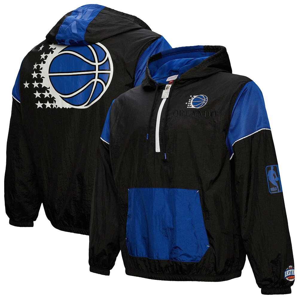 Unisex Mitchell & Ness Black Orlando Magic Hardwood Classics Team OG 3.0 Anorak Half-Zip Windbreaker Jacket