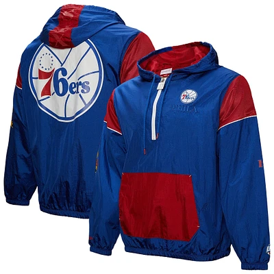 Unisex Mitchell & Ness Royal Philadelphia 76ers Hardwood Classics Team OG 3.0 Anorak Half-Zip Windbreaker Jacket