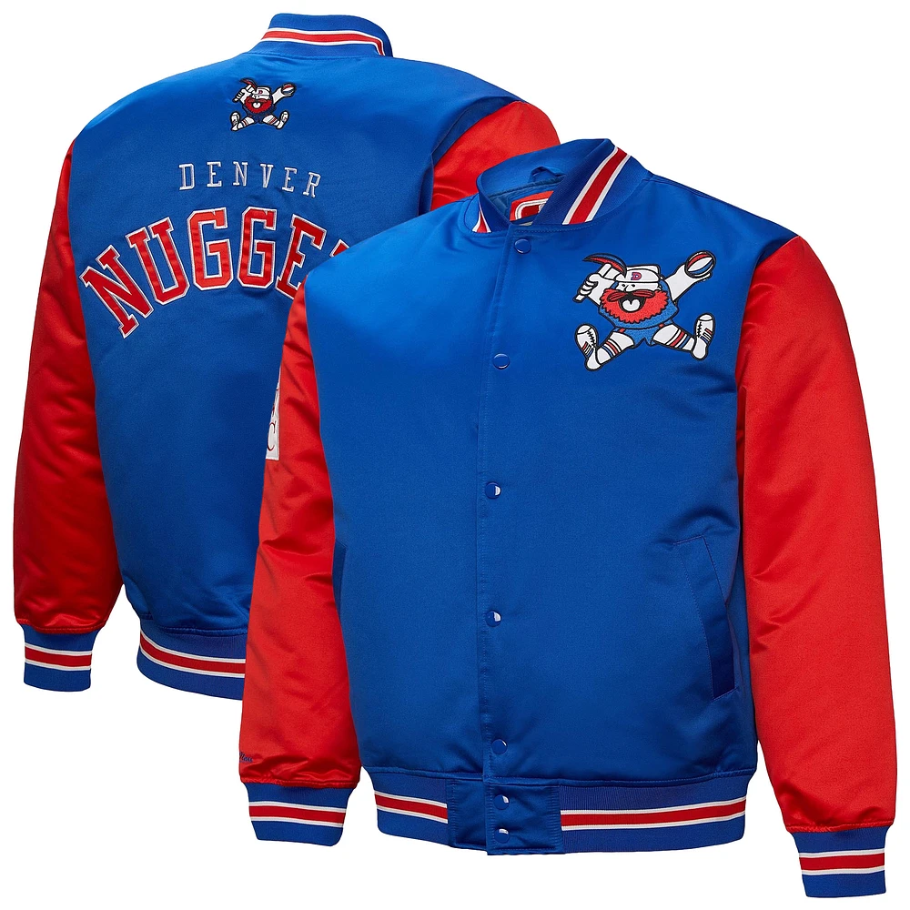 Men's Mitchell & Ness Royal Denver Nuggets Hardwood Classic Primetime Full-Snap Satin Jacket