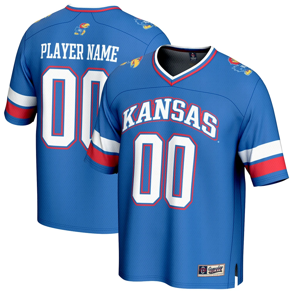 Unisex GameDay Greats Royal Kansas Jayhawks NIL Pick-A-Player Football Fashion Jersey