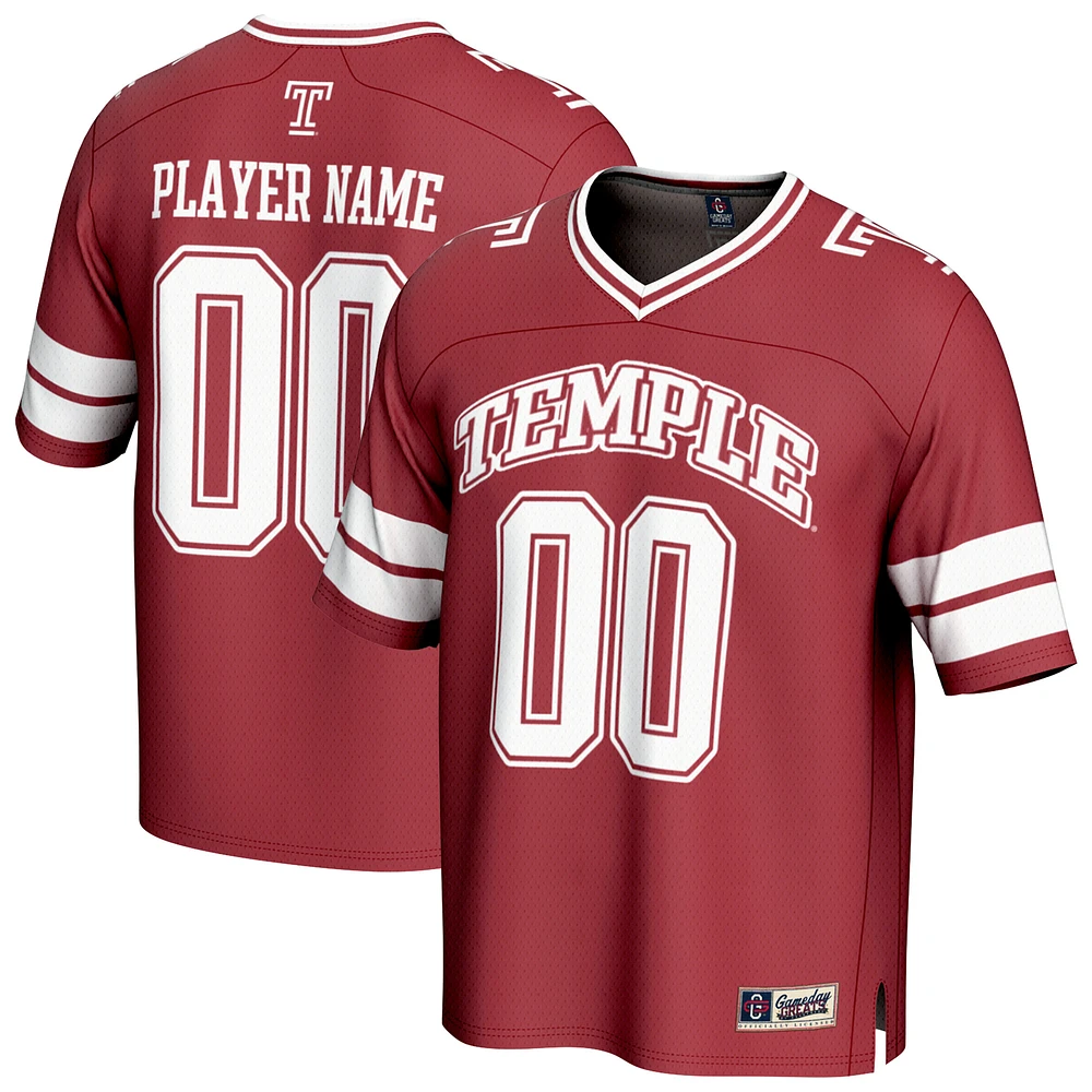 Youth GameDay Greats Cherry Temple Owls NIL Pick-A-Player Football Fashion Jersey