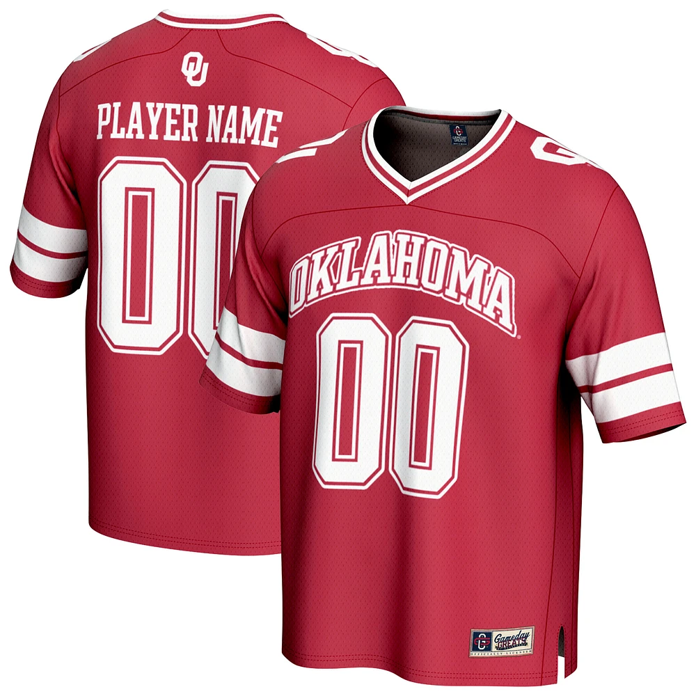 Youth GameDay Greats Crimson Oklahoma Sooners NIL Pick-A-Player Football Fashion Jersey