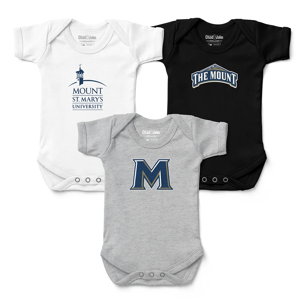 Newborn & Infant Chad Jake Mount St. Mary's Mountaineers 3-Pack Bodysuit Set