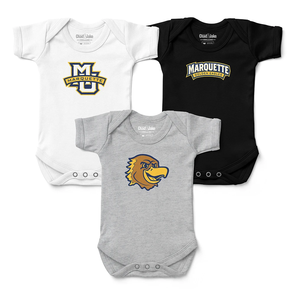 Newborn & Infant Chad Jake Marquette Golden Eagles 3-Pack Bodysuit Set
