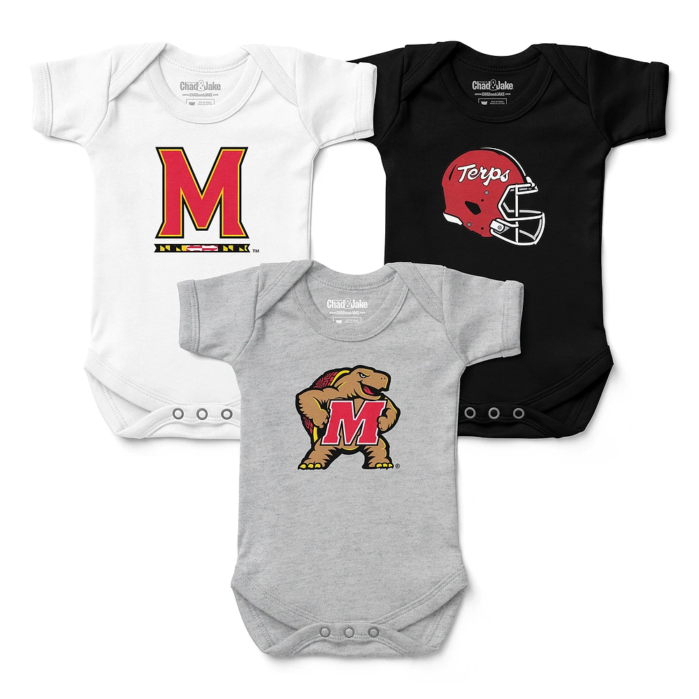 Newborn & Infant Chad Jake Maryland Terrapins 3-Pack Bodysuit Set