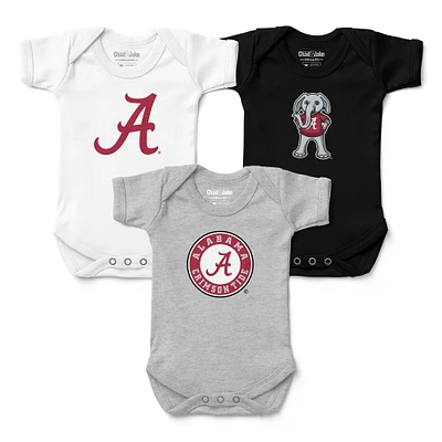 Newborn & Infant Chad Jake Alabama Crimson Tide 3-Pack Bodysuit Set