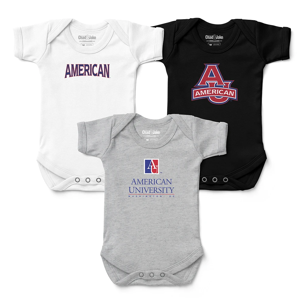 Newborn & Infant Chad Jake American University Eagles 3-Pack Bodysuit Set