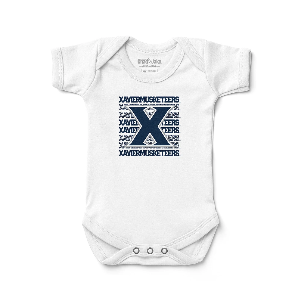 Newborn & Infant Chad Jake White Xavier Musketeers Retro Bodysuit