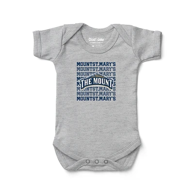 Newborn & Infant Chad Jake Heather Gray Mount St. Mary's Mountaineers Retro Bodysuit