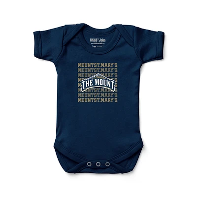 Newborn & Infant Chad Jake Navy Mount St. Mary's Mountaineers Retro Bodysuit
