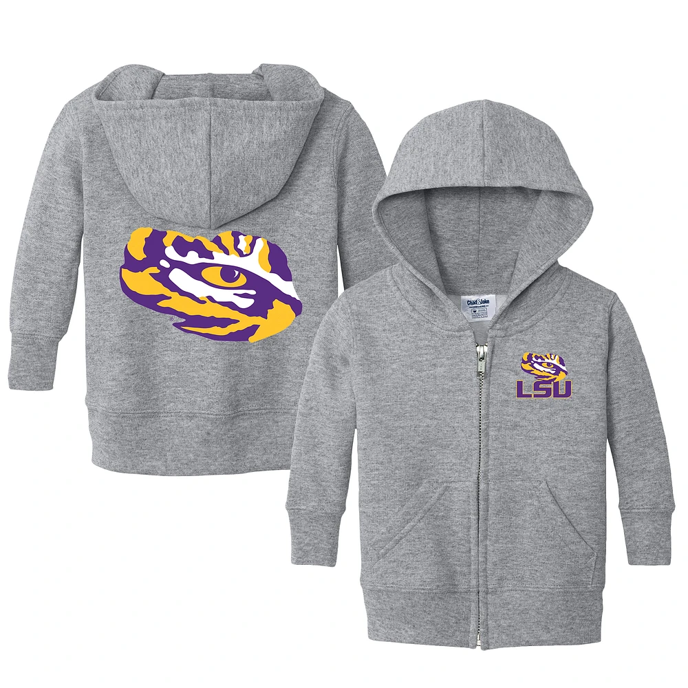 Toddler Chad & Jake Heather Gray LSU Tigers Logo Full-Zip Hoodie Jacket