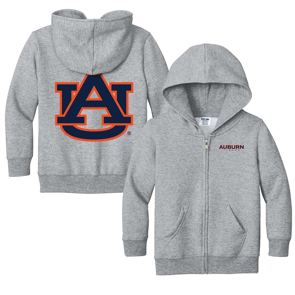 Toddler Chad & Jake Heather Gray Auburn Tigers Logo Full-Zip Hoodie Jacket