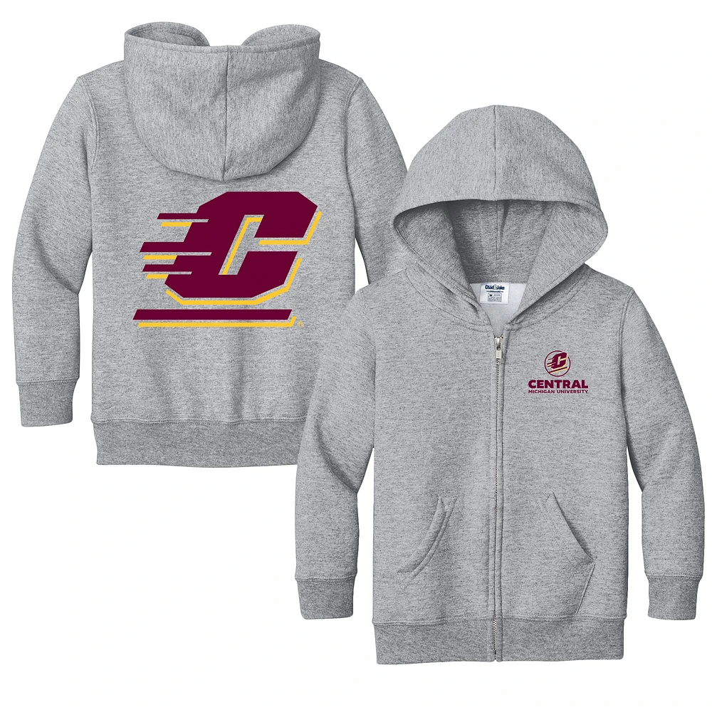 Toddler Chad & Jake Heather Gray Central Michigan Chippewas Logo Full-Zip Hoodie Jacket