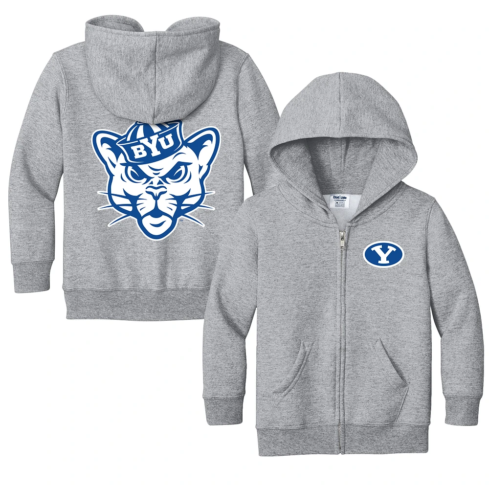 Toddler Chad & Jake Heather Gray BYU Cougars Logo Full-Zip Hoodie Jacket
